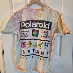 Polaroid OneStep 320 Camera Tie Dye Graphic T-Shirt Medium Retro Film Tee